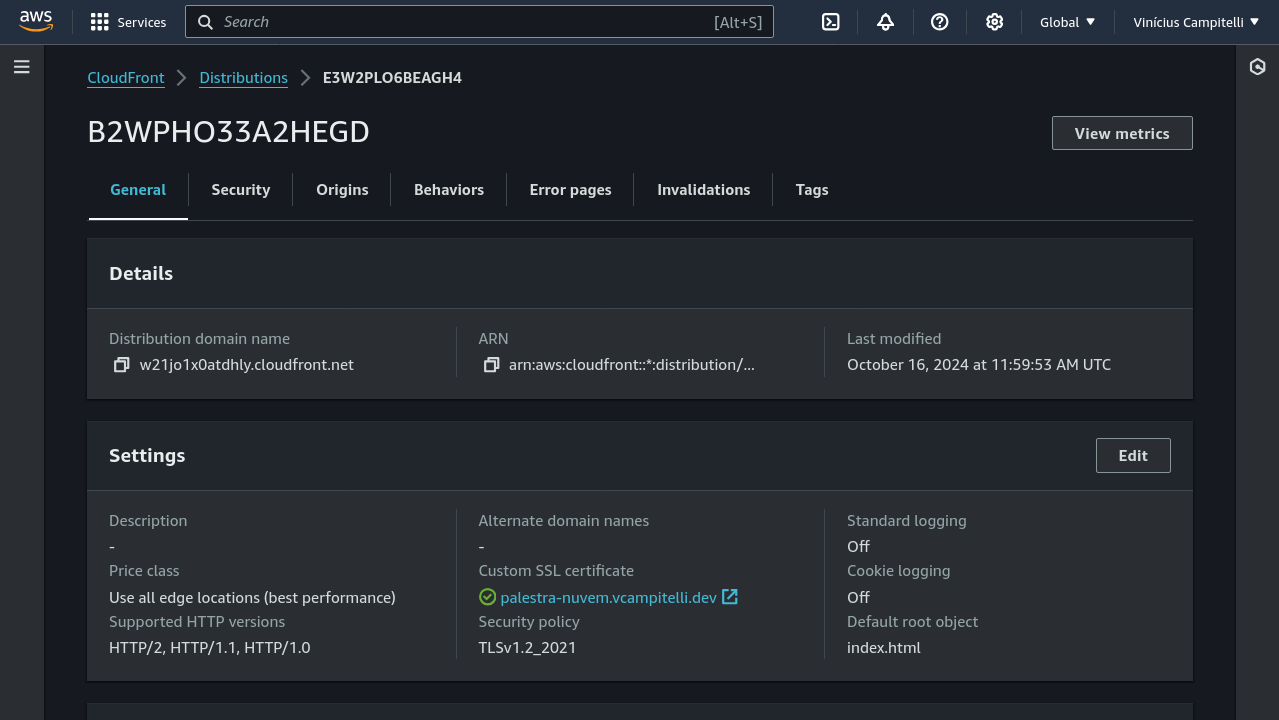 Distribuição do CloudFront